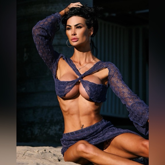 Beach Nights Crochet Skirt Set - Blue - Picture 2 of 4